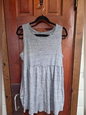 Empire Tank Mini Sleeveless Heather Gray Dress